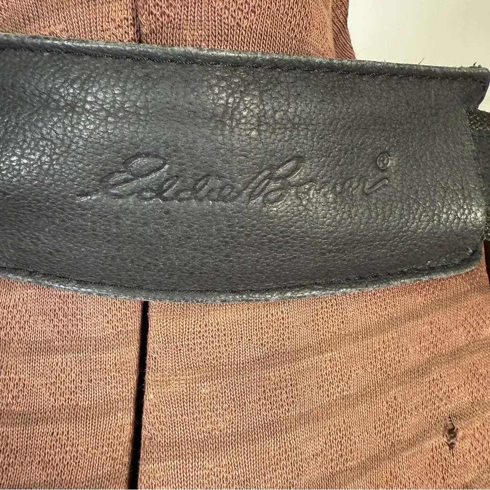 Vintage '90s Black Eddie Bauer Leather Messenger Satchel Bag Unisex